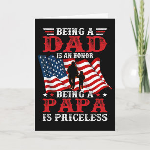 Cartão Bandeira Americana Vintage Papa Dia dos Pais 4 de