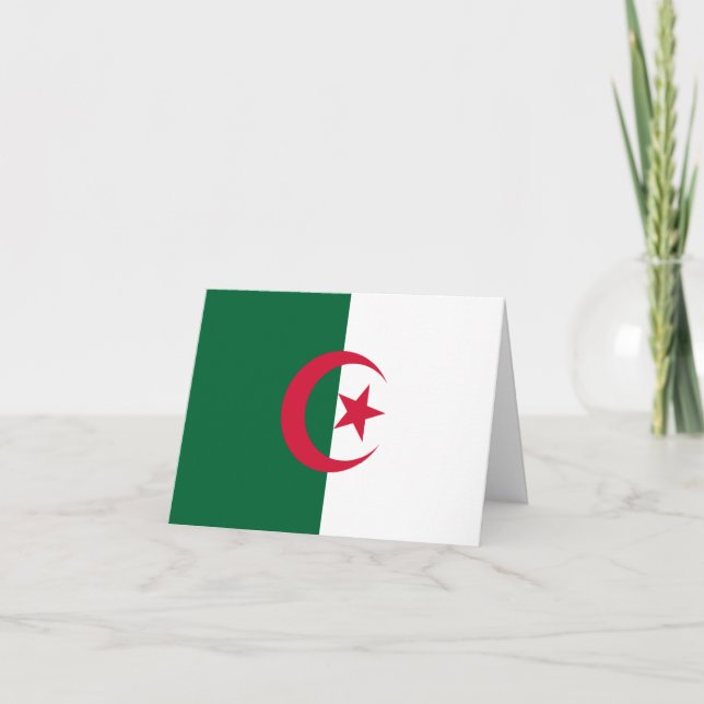 Cartão Bandeira Argélia (Argélia) (Frente)