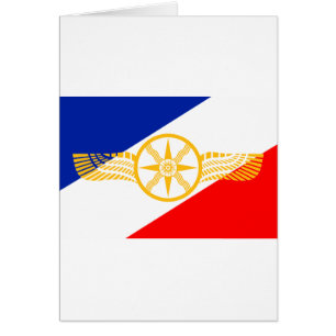 Cartão Bandeira Assyrian, bandeira Chaldean, bandeira de