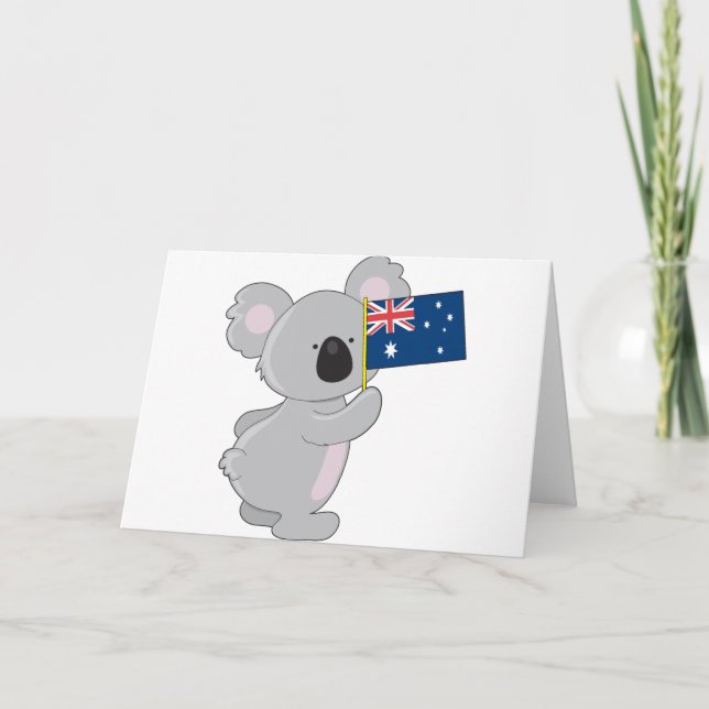 Cartão Bandeira Australiana Koala (Frente)