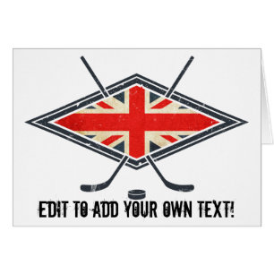 Cartão Bandeira britânica do hóquei em gelo