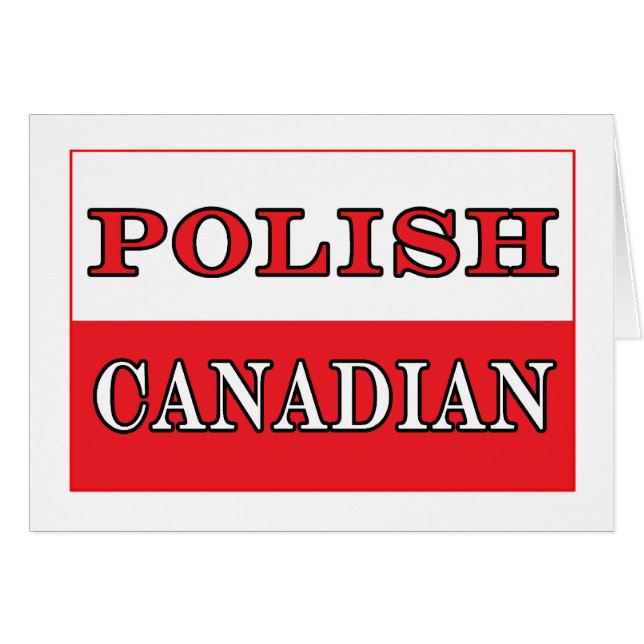 Cartão Bandeira Canadense Polônia (Frente Horizontal)
