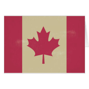 Cartão bandeira canadiana grunge