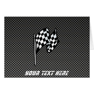 Cartão Bandeira Checkered do olhar da fibra do carbono