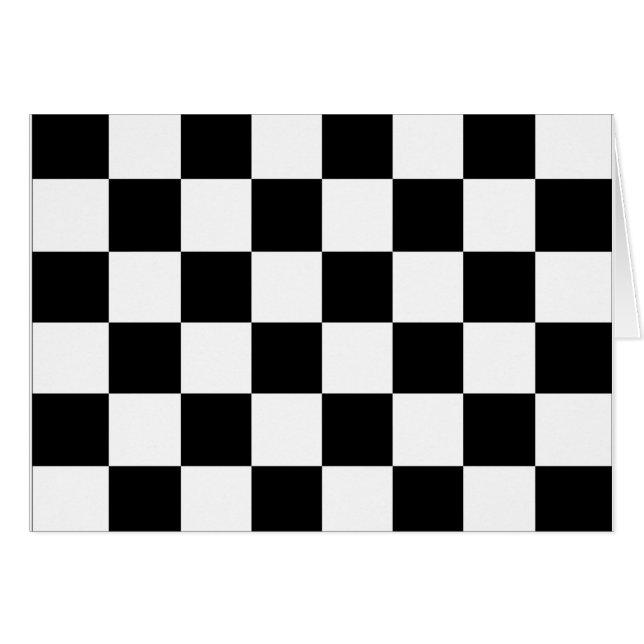 Cartão Bandeira Checkered preto e branco da auto (Frente Horizontal)