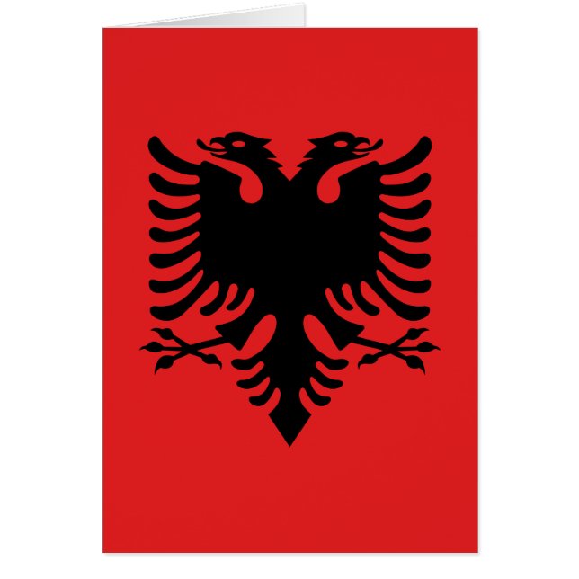 Cartão Bandeira da Albânia (Frente)