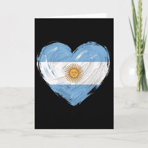 Cartão Bandeira da Argentina Coração Futebol Torcedor 