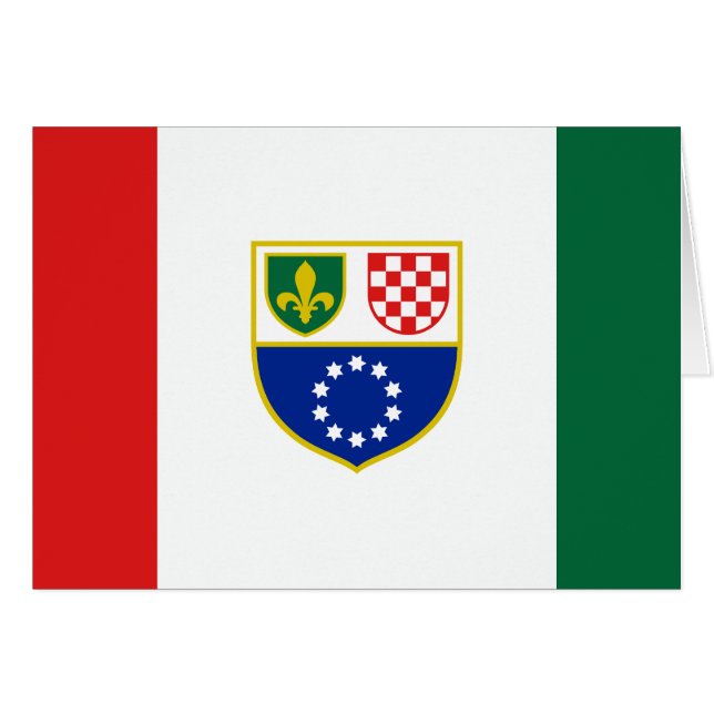 Cartão Bandeira da Bósnia-Herzegovina (Frente Horizontal)