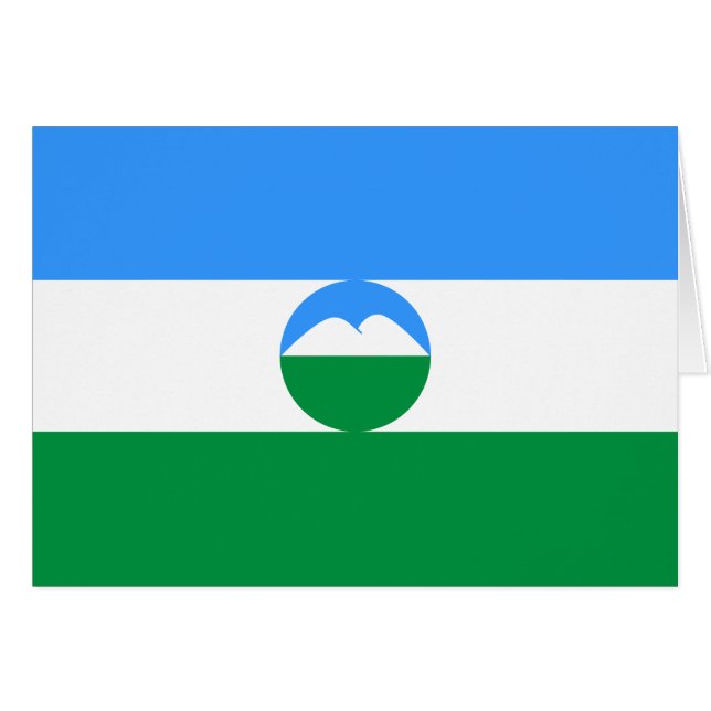Cartão Bandeira da Cabardino-Balcária (Frente Horizontal)