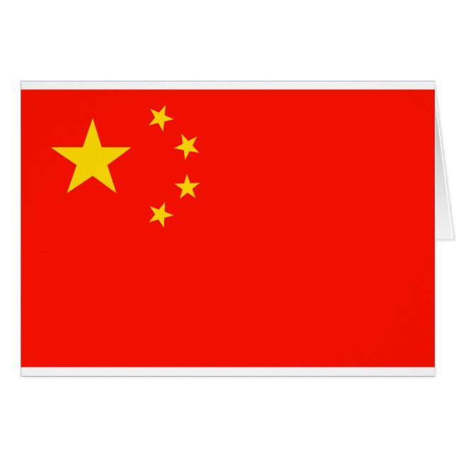 Cartão Bandeira da China - Alta Qualidade (Frente Horizontal)