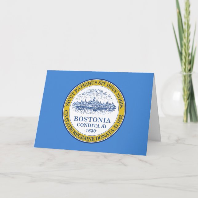 Cartão Bandeira da Cidade de Boston (Massachusetts) (Frente)