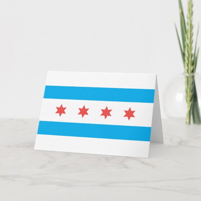 Cartão Bandeira da cidade de Chicago (Frente)