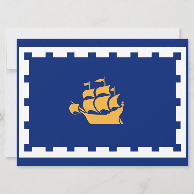 Cartão Bandeira da Cidade do Quebec (Québec, Canadá) (Frente)