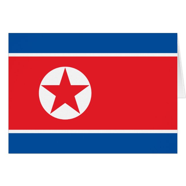 Cartão Bandeira da Coreia do Norte (Frente Horizontal)