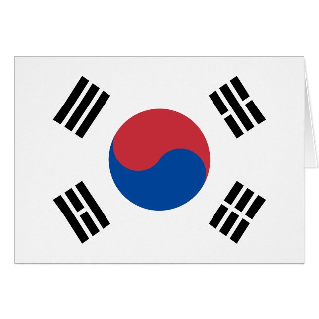Cartão Bandeira da Coreia do Sul (Frente Horizontal)