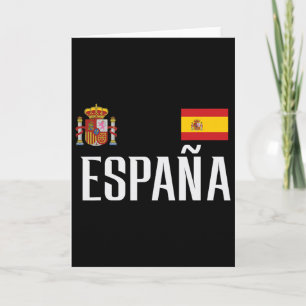 Cartão Bandeira da Espanha Espana Fã de Futebol Homens Mu