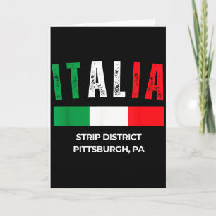 Cartão Bandeira da Itália Distrito Strip Pittsburgh Pa
