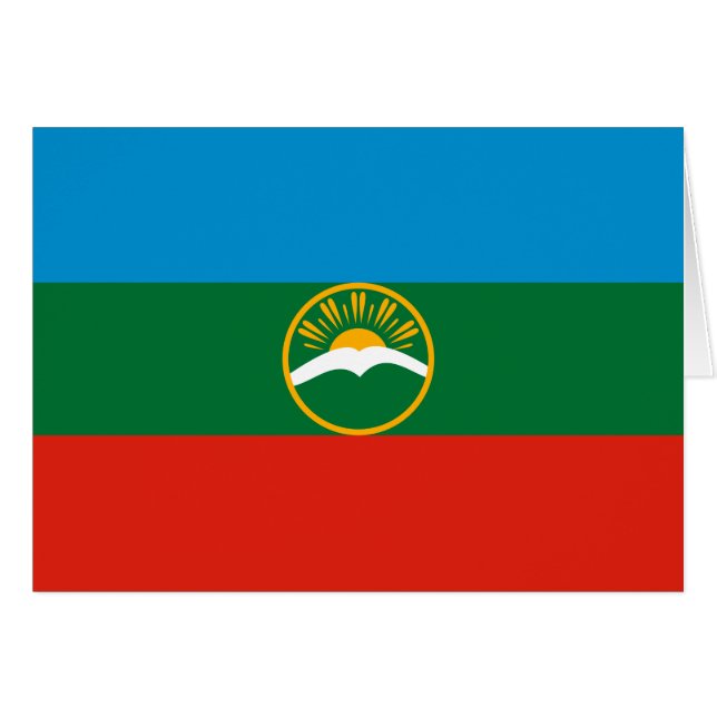 Cartão Bandeira da Karachay Cherkessia (Frente Horizontal)