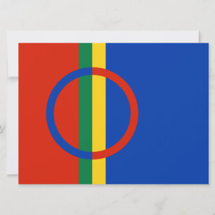 Cartão Bandeira da Lapônia (Natal) (Sami) (Laplandês)