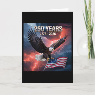 Cartão Bandeira da Liberdade de Aniversário de 250 anos Á
