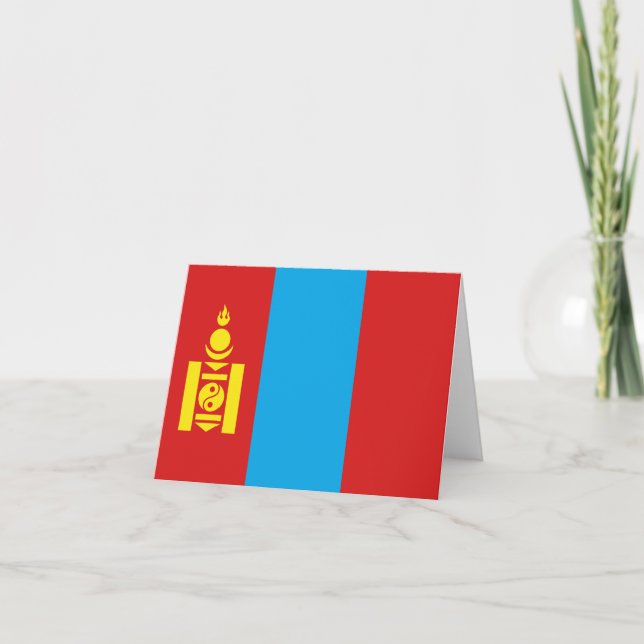 Cartão Bandeira da Mongólia (Frente)