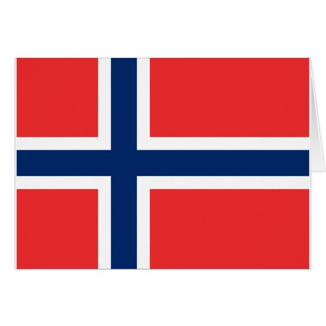 Cartão Bandeira da Noruega (Frente Horizontal)
