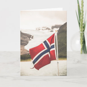 Cartão Bandeira da Noruega Foto