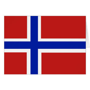 Cartão Bandeira da Noruega na Escandinávia