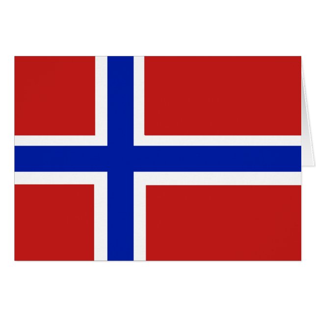 Cartão Bandeira da Noruega na Escandinávia (Frente Horizontal)
