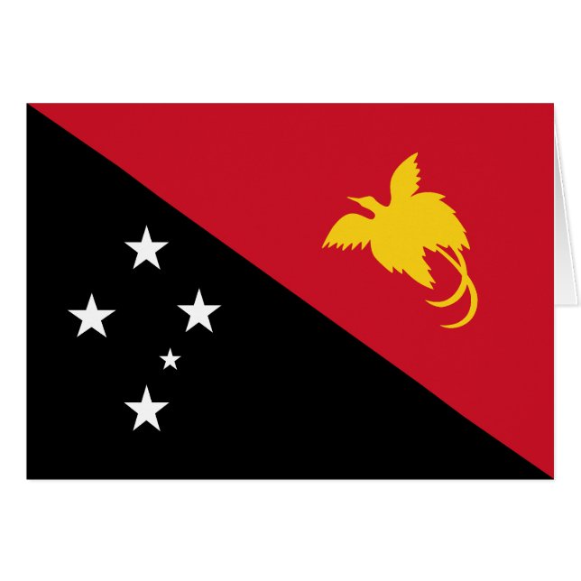 Cartão Bandeira da Papua-Nova Guiné (Frente Horizontal)