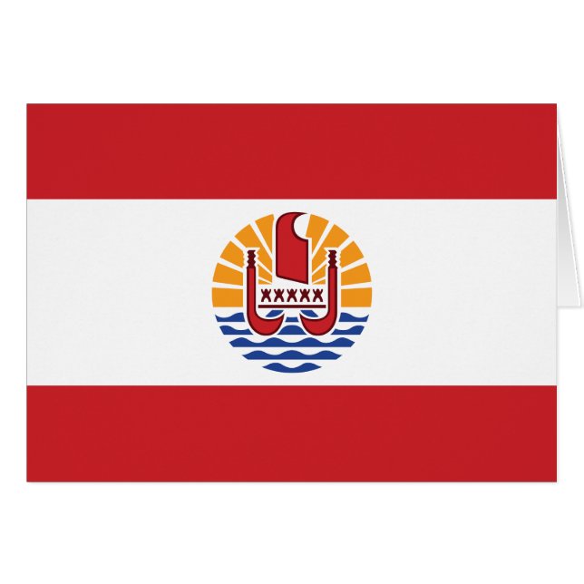 Cartão Bandeira da Polinésia Francesa (Frente Horizontal)