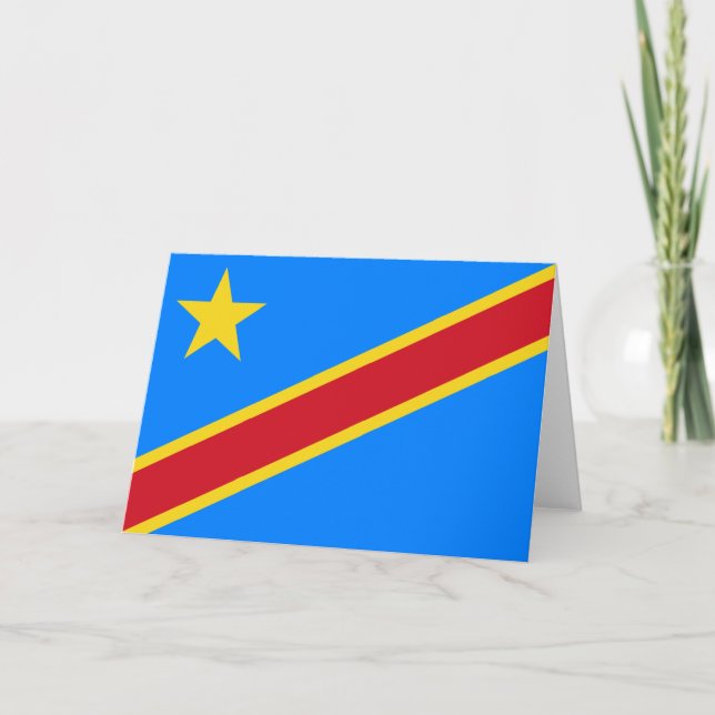 Cartão Bandeira da RDC (República Democrática do Congo) (Frente)