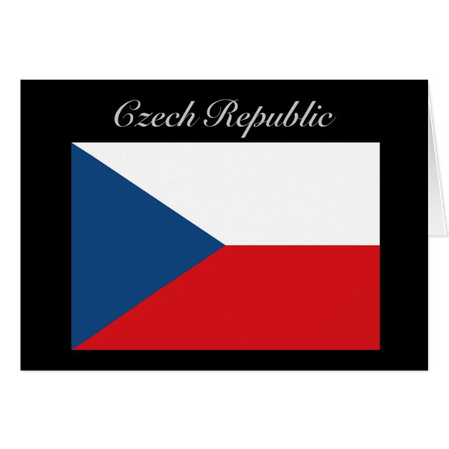 Cartão Bandeira da República Checa - República Checa (Frente Horizontal)