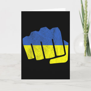 Cartão Bandeira da Ucrânia Punho. Permaneça Forte Ucrânia