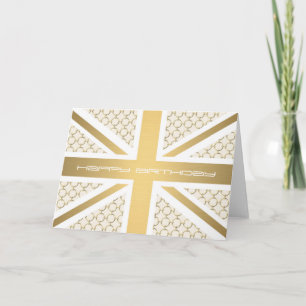Cartão Bandeira da União Britânica com Dourado Padrão Equ