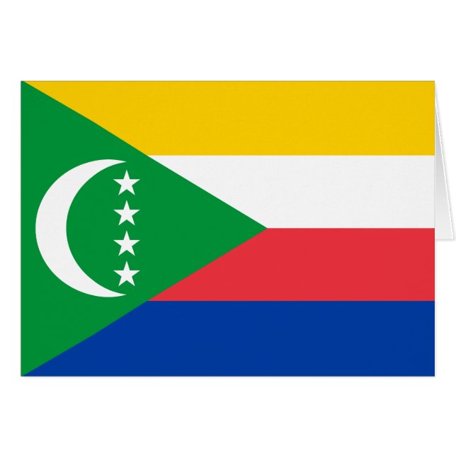 Cartão Bandeira das Comores (Frente Horizontal)