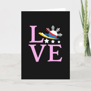 Cartão Bandeira das Filipinas - Amor Rosa Filipina