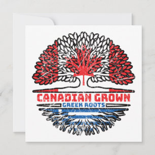 Cartão Bandeira das Raízes da Árvore do Canadá na Grécia 
