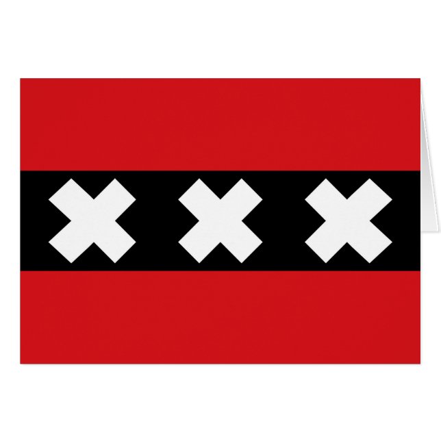 Cartão Bandeira de Amesterdã (Frente Horizontal)