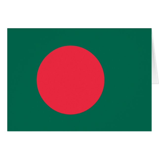 Cartão Bandeira de Bangladesh; Bangladeshiano; (Frente horizontal)