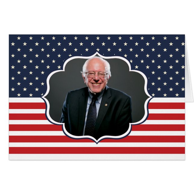 Cartão bandeira de bernie sanders (Frente Horizontal)