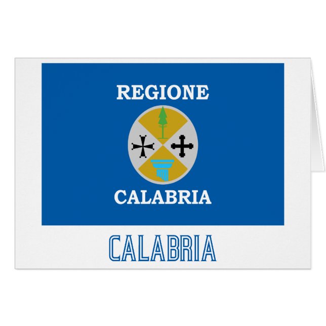 Cartão Bandeira de Calabria com nome (Frente Horizontal)