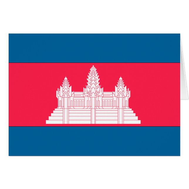 Cartão Bandeira de Cambodia (Frente horizontal)