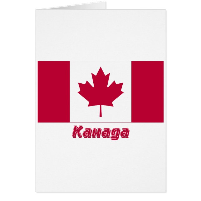 Cartão Bandeira de Canadá com nome no russo (Frente)