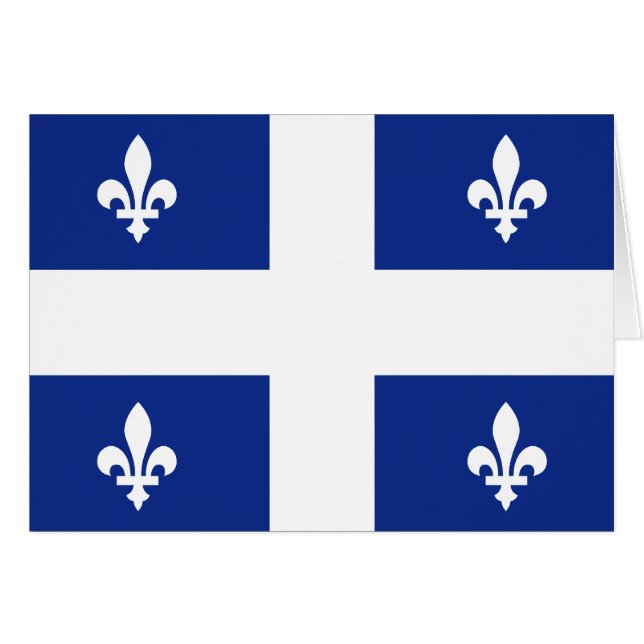 Cartão Bandeira de Canadá Quebeque (Frente Horizontal)