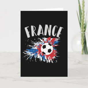 Cartão Bandeira de Grunge da Bola de Futebol da França