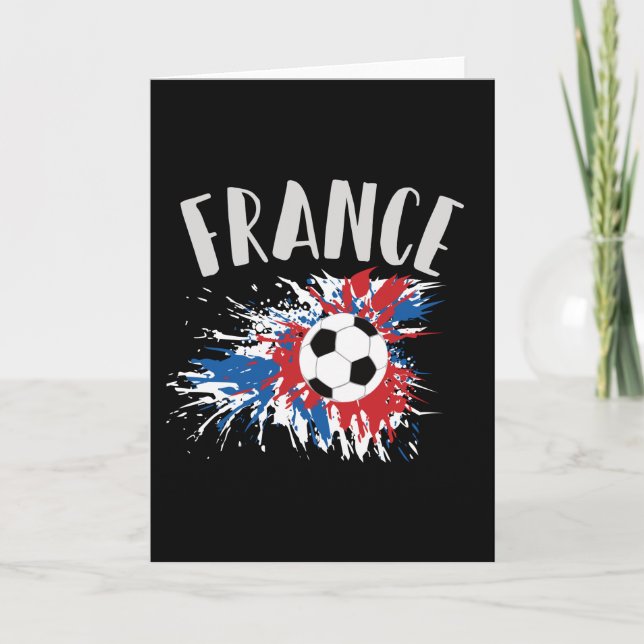 Cartão Bandeira de Grunge da Bola de Futebol da França (Frente)