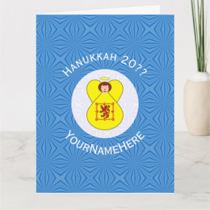 Cartão Bandeira de Hanukkah do Leão Rampante Escocês Pers