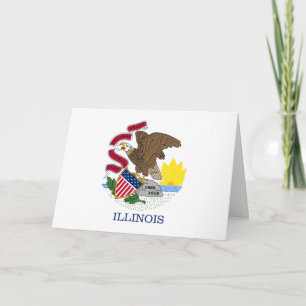 Cartão Bandeira de Illinoisan, Bandeira de Illinois