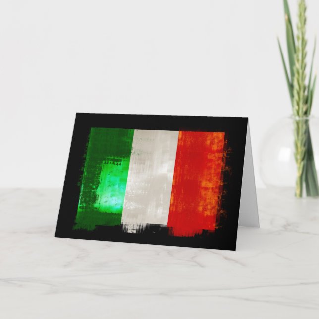 Cartão Bandeira de Italia do Grunge para italianos de (Frente)